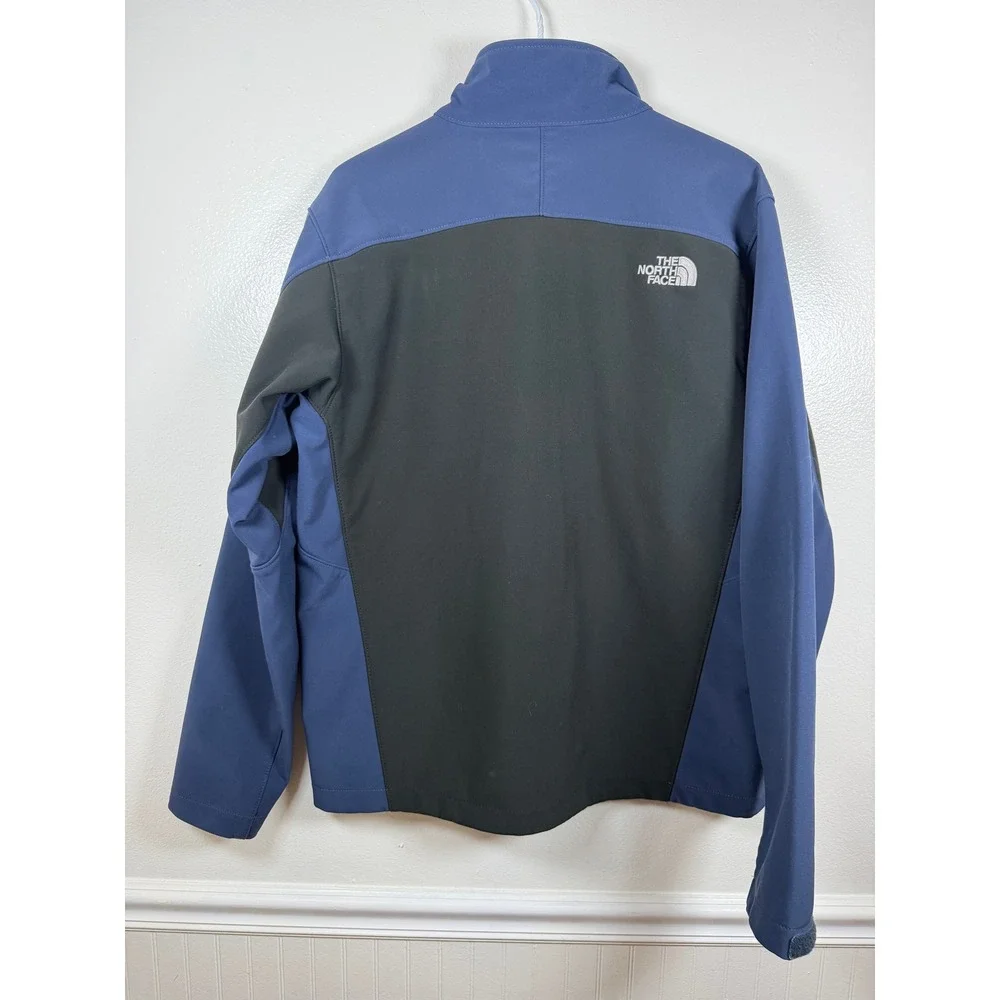The North Face Mens Softshell Jacket Blue Black Full Zip‎ As Is Size M